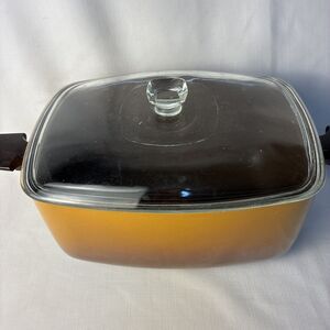 Slow Cooker Pot w/ Lid Orange Brown MCM Casserole Retro vintage West Bend